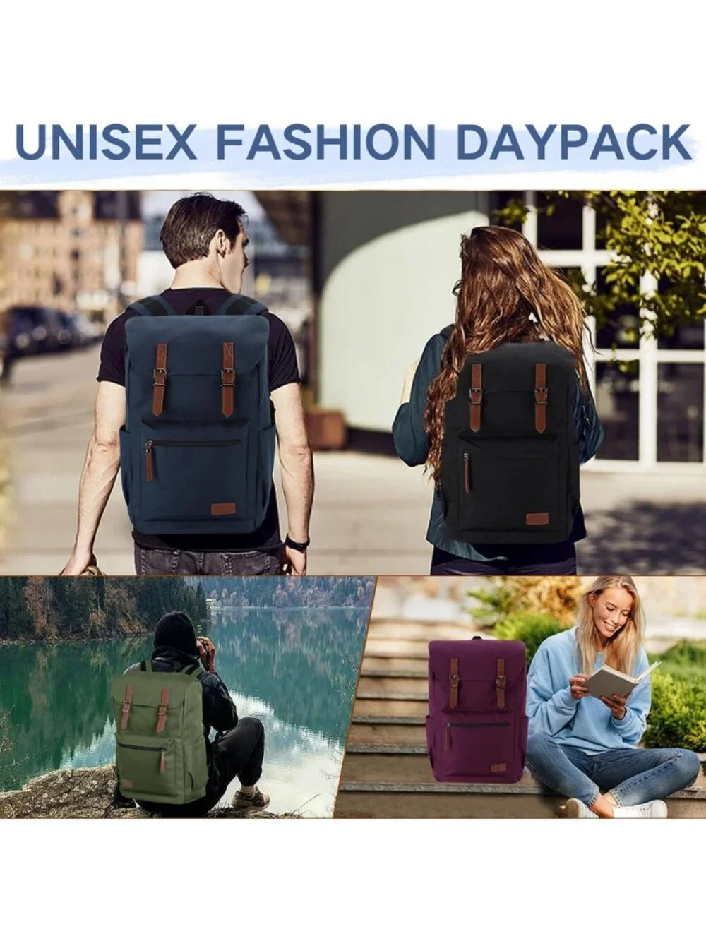 Water-Resistant Men's Backpack, Anti-Theft Casual Daypack for Travel & Hiking